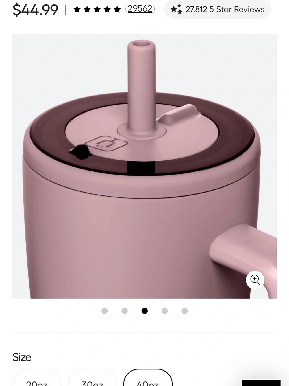 Brumate Taupe Pink Insulated Travel Mug with Handle and Straw